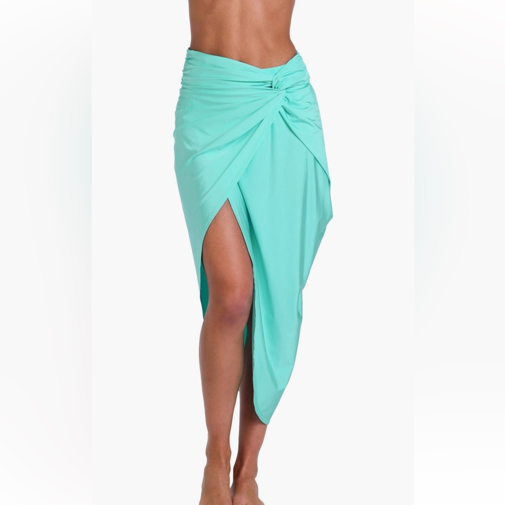 NWT Sunshine 79 Convertible Swim Faux Wrap Sarong Cover-Up Seaglass Women’s Sz M